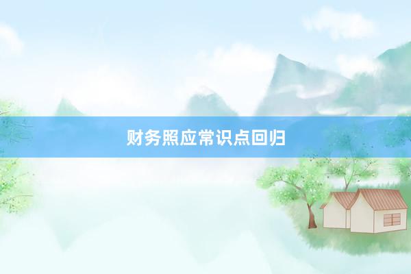 财务照应常识点回归
